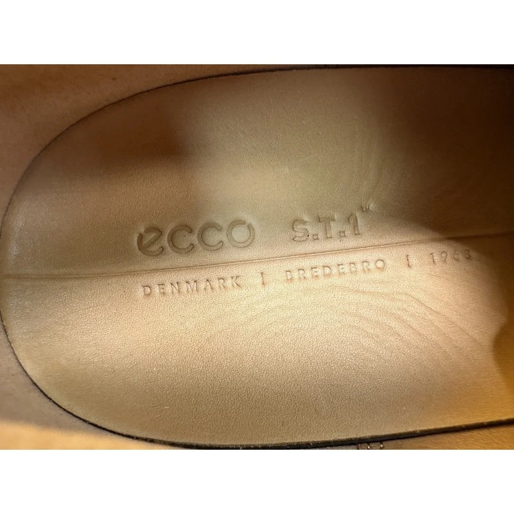 ECCO ST.1 Hybrid Men's Gray DriTan Leather Oxford Shoes Size 43 US 9-9.5